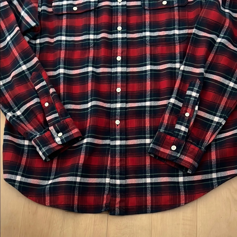 Polo by Ralph Lauren Red and Blue Plaid Casual Shirt - Picture 4 of 12